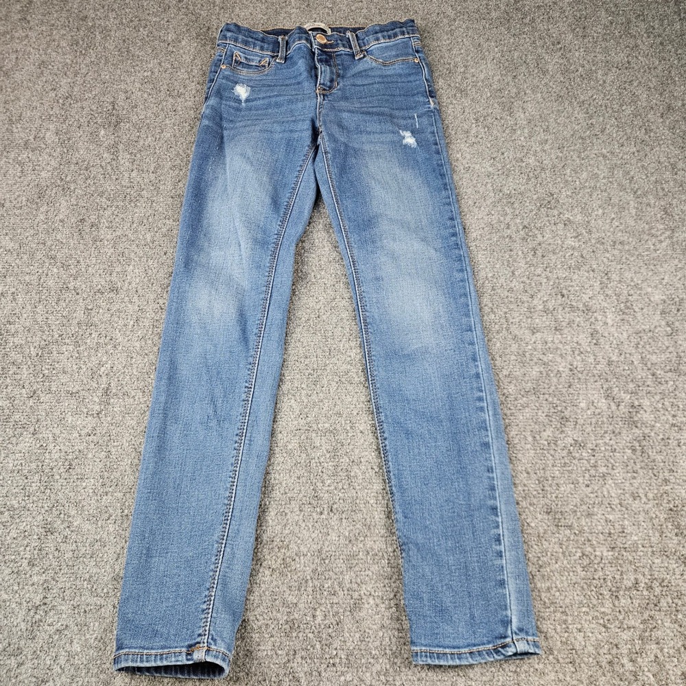 Jordache Girls Super Skinny Distressed Blue Jeans Medium Wash Size 12